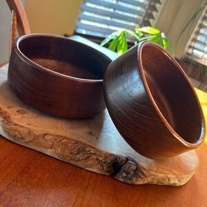 Vintage Good Wood Teak Salad Bowl Set